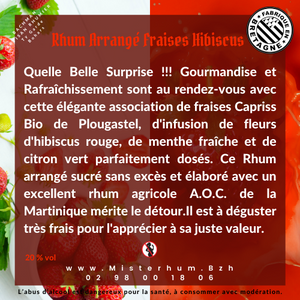 Misterhum Mojito fraises Capriss Bio 20% Vol Bouteille Phare Ouest 20 cl