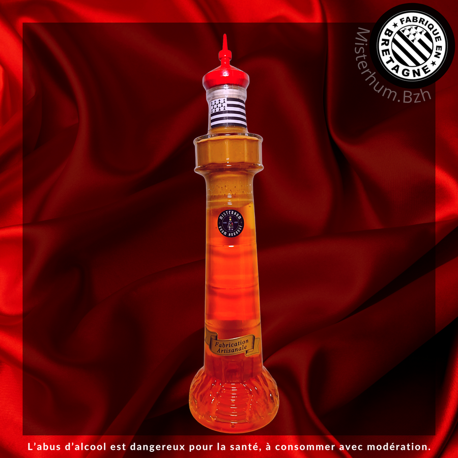 Rhum arrangé Caramel BZH 40% vol Bouteille phare Ouest 20 cl