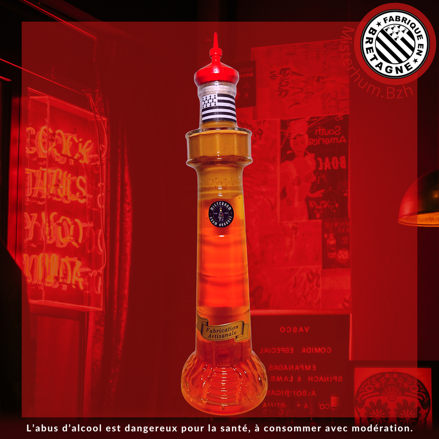 Rhum arrangé Caramel BZH 40% vol Bouteille phare Ouest 20 cl